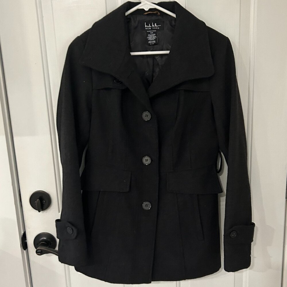 Nicole Miller  New York  Black Peacoat - SMALL